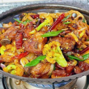 Deep Fried Pork Ribs in the Dry Pot 干锅排骨