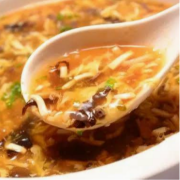 Hot &amp; Sour Soup with Shredded Pork &amp; Tofu 酸辣汤
