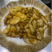 Stir Fried Chinese Cabbage with Rice Cake 白菜肉丝炒年糕